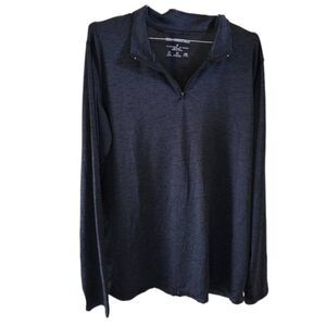 Real Essentials Dark Gray Mens 1/4" Zip Pullover